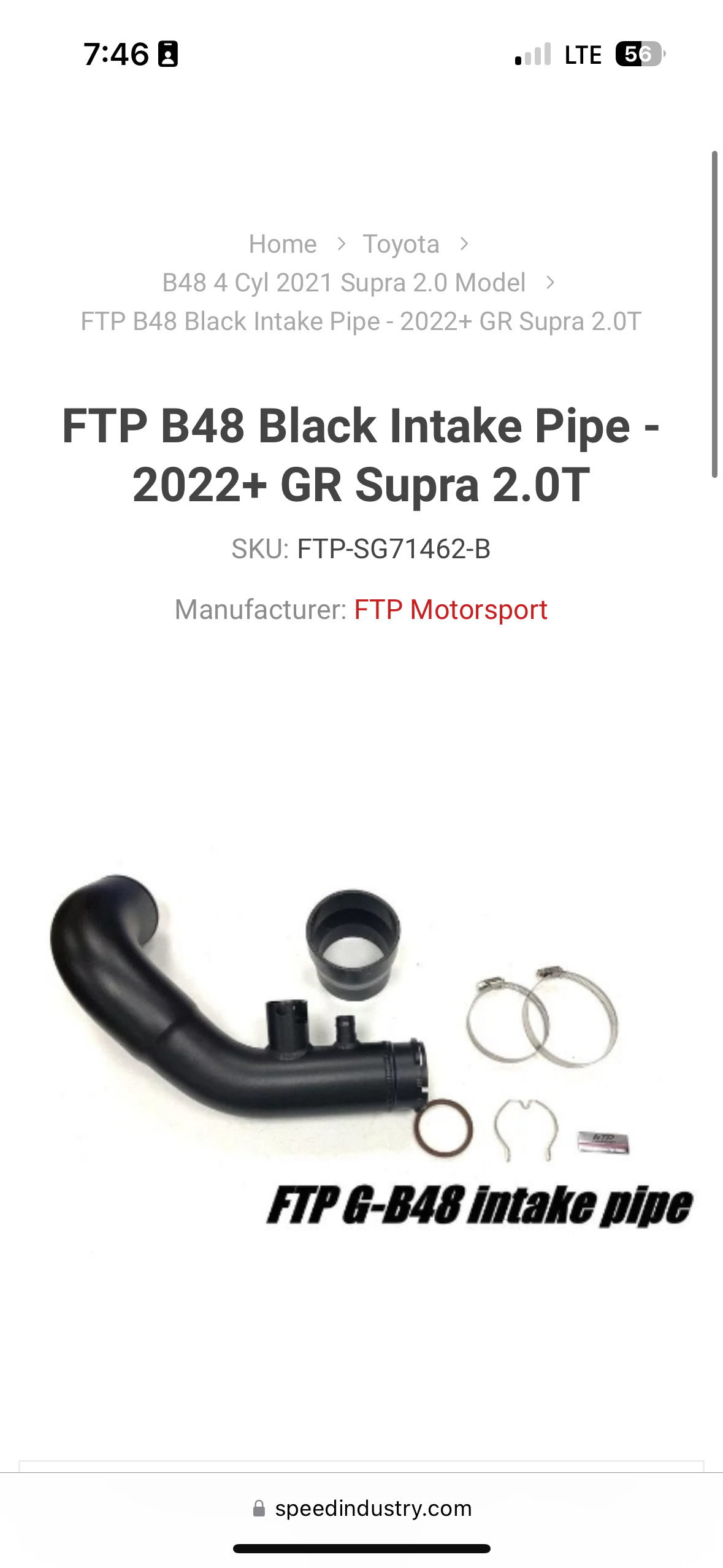 2021 Toyota GR Supra – Installed Injen Air Intake + FTP Motorsport Turbo Inlet for the Toyota GR Supra 2.0 (photo 4)